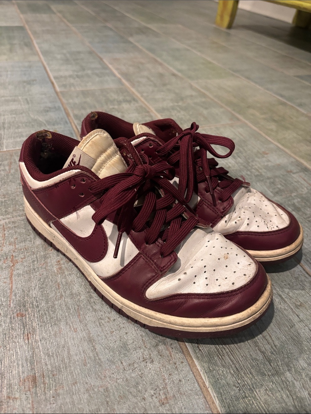Nike Men’s Dunk Low - Burgundy and White